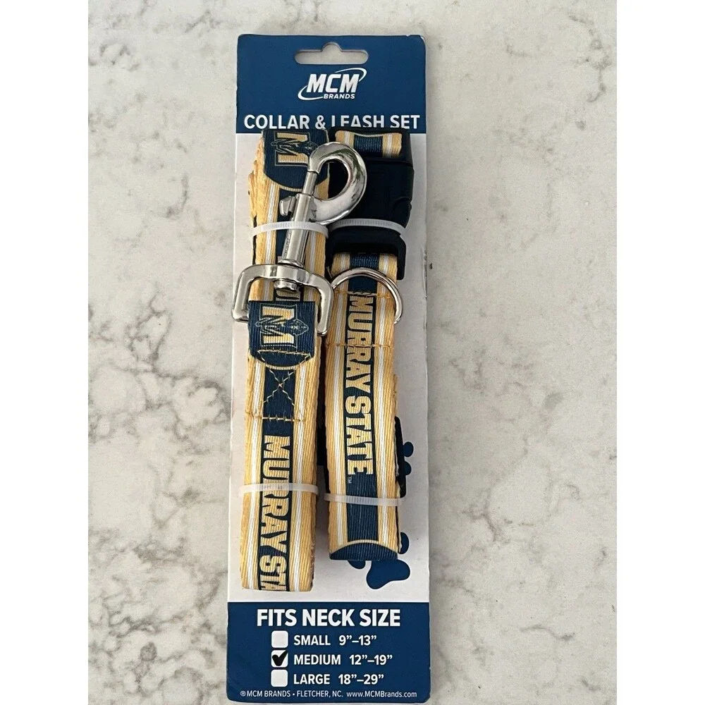 Murray Kentucky State Racers Dog Collar & Leash Set Medium College Pet Gear New